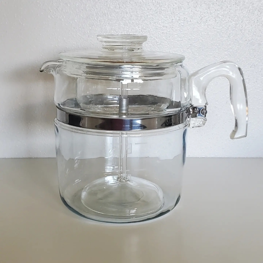 Vintage PYREX Flameware Glass 9 cup Percolator